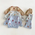 【80-130】セットアップ  男の子 熊プリント カートゥーン - 画像 (16)
