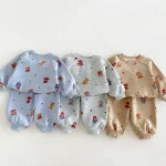 【80-130】セットアップ  男の子 熊プリント カートゥーン - 画像 (10)