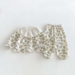【73-100】セットアップ ベビー フリル襟 総柄 - 画像 (16)