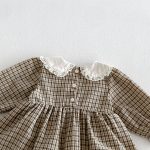 【66-90】ロンパース ベビー チェック 折り襟 - 画像 (6)