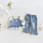 【73-110】トップスorボトムスベビー 花柄 フリル - 画像 (7)