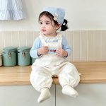 【73-100】サロペットorシャツ ベビー 可愛い ベージュ - 画像 (7)