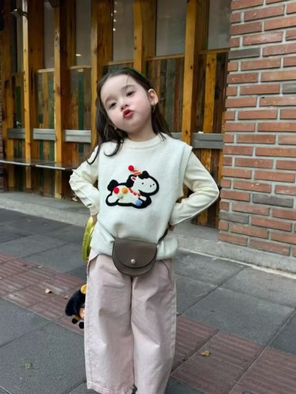 【80-130】ニットベストorインナーorパンツ 女の子 馬柄 可愛い
