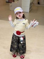 【80-130】Tシャツorパンツ 女の子 重ね着 トレンド カモフラージュ柄