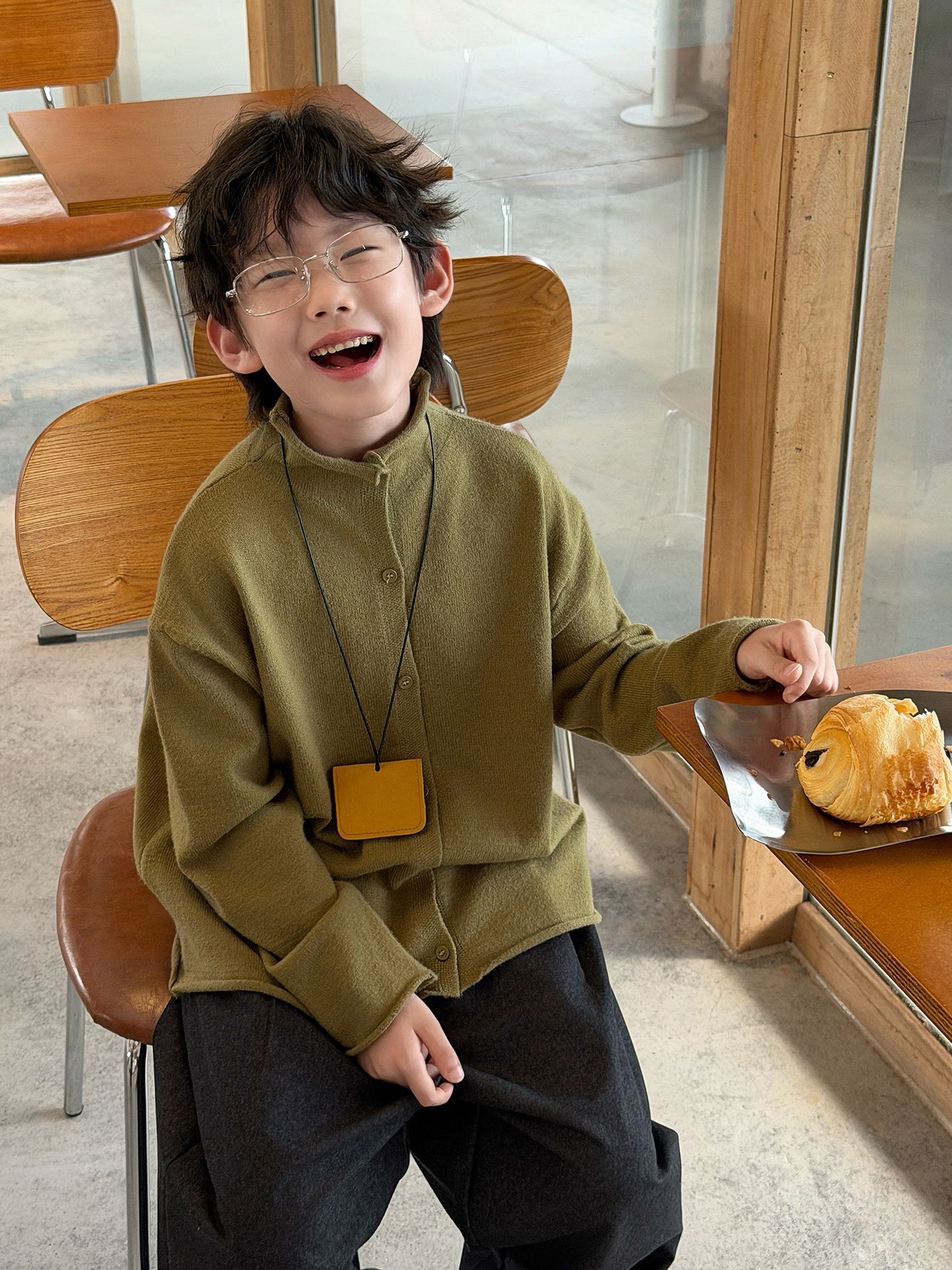 主图-01 【90-160】ハイネックニットorパンツ 男の子 カーディガン 韓国風 - 画像 (1)