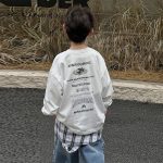 【90-160】長袖Tシャツ 男の子 アルファベット カッコイイ