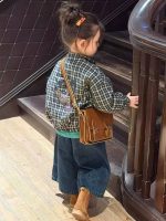 【80-130】アウター 女の子 レトロ チェック柄 カジュアル