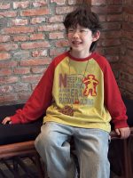【90-160】長袖Tシャツorデニムパンツ 男の子 配色 プリント カジュアル - 画像 (2)
