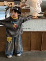 【90-160】長袖Tシャツ 男の子 着回しやすい ボーダー柄 快適な着心地 - 画像 (4)