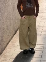 【90-150】ストレートパンツ 女の子 カジュアル 無地 コットン素材