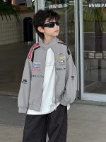 【90-160】アウター 男の子 韓国風 トレンド クール スタンドカラー - 画像 (3)