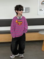 【90-160】長袖Tシャツorデニムパンツ 男の子 ボーダー柄 ぬいぐるみ柄