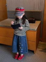 【80-140】パーカーorデニムパンツ 女の子 ボーダー柄 デイリーにぴったり - 画像 (4)
