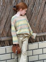 【90-150】ニットトップス 女の子 ボーダー柄 おしゃれ 合わせやすい - 画像 (3)