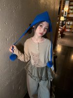 【100-160】長袖Tシャツ 女の子 ねこ柄 韓国風 合わせやすい