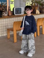 【90-160】長袖Tシャツorカーゴパンツ 男の子 カジュアル カモフラージュ柄 - 画像 (5)