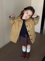 【80-140】ニットカーディガン コーデセット 女の子 レイヤード トレンチコート 長袖シャツ ショートパンツ - 画像 (4)