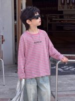 【90-160】長袖Tシャツorデニムパンツ 男の子 韓国風 ボーダー柄 カジュアル - 画像 (3)