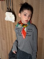 【100-160】長袖Tシャツ 女の子 シンプル アルファベット カジュアル - 画像 (3)
