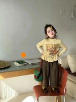 【90-140】長袖Tシャツorパンツ 女の子 ドット柄 カートゥーン