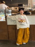 【90-160】長袖Tシャツ 男の子 韓国風 カジュアル プリント 着せやすい - 画像 (3)