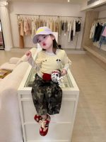 【80-130】Tシャツorパンツ 女の子 重ね着 トレンド カモフラージュ柄 - 画像 (3)