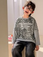 【90-160】長袖Tシャツorパンツ 男の子 カジュアル ヒョウ柄 レイヤード - 画像 (3)