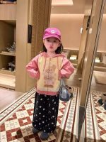 【80-130】ジップパーカーorパンツ 女の子 フード付き カートゥーン ドット柄
