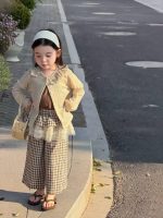 【80-130】カーディガンorパンツ 女の子 ナチュラル チェック柄
