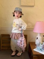 【80-130】トレーナーorスカッツ 女の子 キュート プリント チェック柄 - 画像 (3)