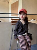 【80-130】パーカーorパンツ 女の子 韓国風 ボーダー柄 合わせやすい