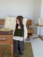 【80-140】トップス 女の子 韓国風 レイヤード シャツ&ニットベスト - 画像 (5)