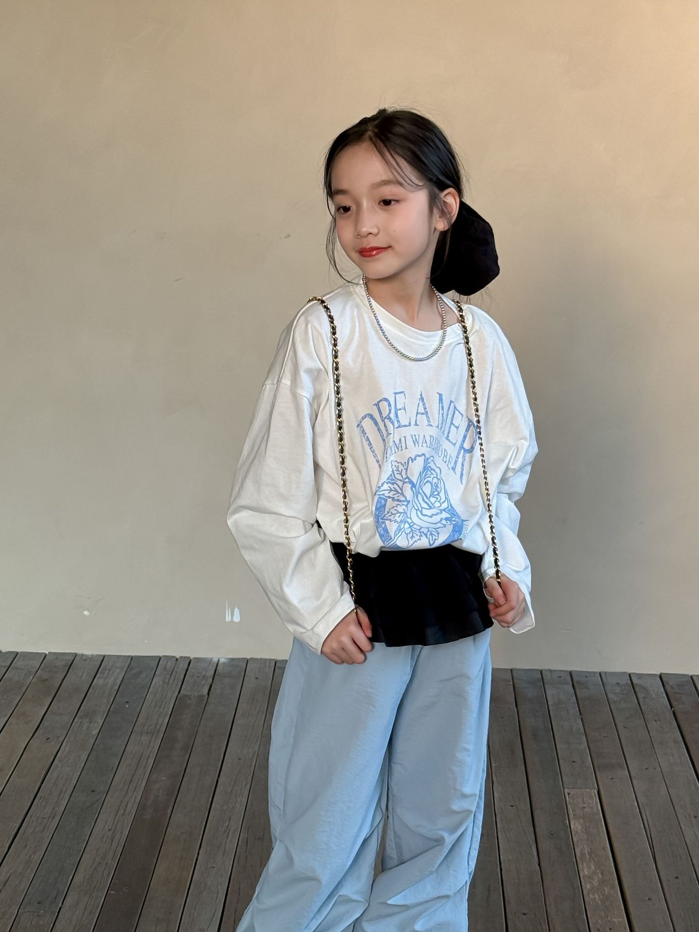 主图-03 (1) 【90-160】長袖Tシャツ 女の子 おしゃれ プリント カジュアル - 画像 (1)