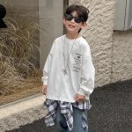 【90-160】長袖Tシャツ 男の子 アルファベット カッコイイ - 画像 (6)