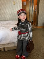 【90-140】トップスorパンツ 女の子 ボーダー柄 カジュアル 着せやすい
