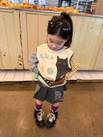 【90-140】長袖Tシャツorスカート 女の子 韓国風 カートゥーン レイヤード風 - 画像 (3)
