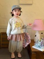 【80-130】トレーナーorスカッツ 女の子 キュート プリント チェック柄 - 画像 (4)