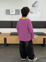 【90-160】長袖Tシャツorデニムパンツ 男の子 ボーダー柄 ぬいぐるみ柄 - 画像 (8)