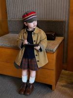【80-140】ニットカーディガン コーデセット 女の子 レイヤード トレンチコート 長袖シャツ ショートパンツ - 画像 (6)