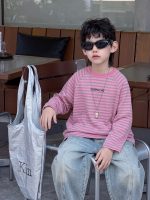 【90-160】長袖Tシャツorデニムパンツ 男の子 韓国風 ボーダー柄 カジュアル - 画像 (5)