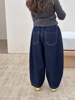 【90-170】デニムパンツ 女の子 韓国風 ゆったり カジュアル - 画像 (4)