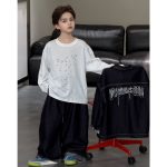 【90-160】長袖Tシャツ 男の子 シンプル カジュアル ゆったり - 画像 (5)