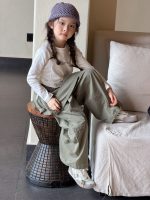【100-150】長袖Ｔシャツorパンツ 女の子 おしゃれ 韓国風 レイヤード風 - 画像 (7)