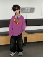 【90-160】長袖Tシャツorデニムパンツ 男の子 ボーダー柄 ぬいぐるみ柄 - 画像 (3)