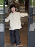 【90-160】カーディガンorパンツ 男の子 モックネック 無地 シンプル - 画像 (3)