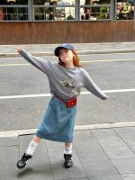 【90-150】デニムスカート 女の子 カジュアル ヴィンテージ風 - 画像 (5)