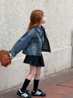 【90-150】デニムジャケット 女の子 レトロ カジュアル 合わせやすい - 画像 (6)