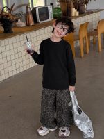 【90-160】長袖トップスorパンツ 男の子 韓国風 シンプル ヒョウ柄