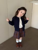 【80-140】ニットカーディガン コーデセット 女の子 レイヤード トレンチコート 長袖シャツ ショートパンツ - 画像 (2)