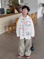 【90-160】デニムパンツ 男の子 レトロ ストリート カモフラージュ柄 - 画像 (6)